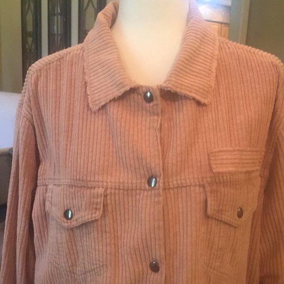 POL Jackets & Coats Pol Blush Corduroy Jacket In Size Large Poshmark